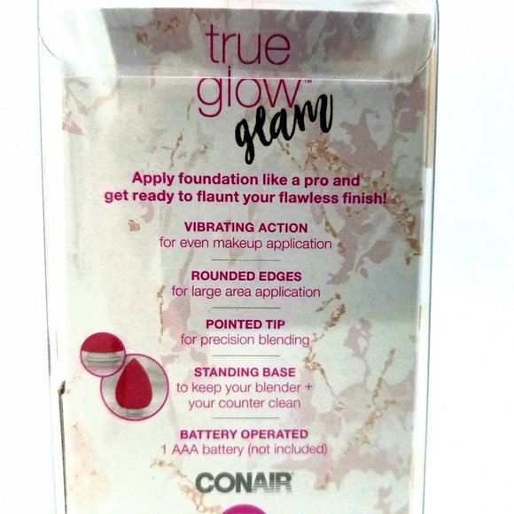 Conair True Glow Glam Vibrating Makeup Blender Sponge Standing Base Pink NEW - Picture 6 of 9
